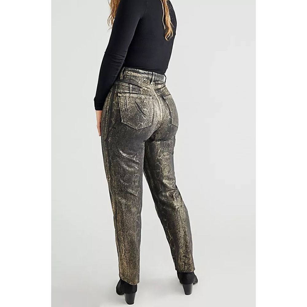 Free People x We The Free CRVY Georgine Foil Jeans Size 27